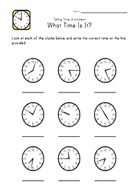 Dizendo as horas (relógio) - ficha de exercício 41