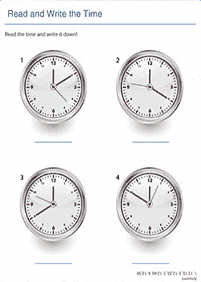 Dizendo as horas (relógio) - ficha de exercício 49