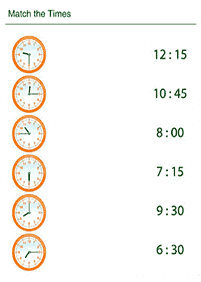 Dizendo as horas (relógio) - ficha de exercício 51