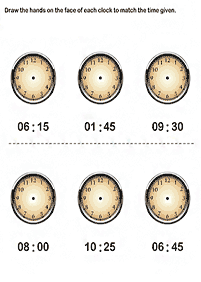 Dizendo as horas (relógio) - ficha de exercício 61