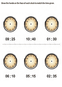 Dizendo as horas (relógio) - ficha de exercício 69