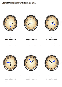 Dizendo as horas (relógio) - ficha de exercício 71