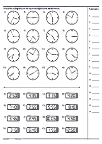 Dizendo as horas (relógio) - ficha de exercício 80