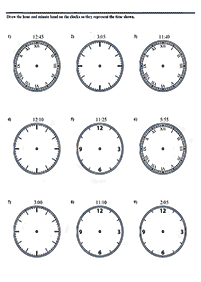 Dizendo as horas (relógio) - ficha de exercício 81