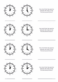 Dizendo as horas (relógio) - ficha de exercício 87