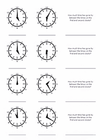 Dizendo as horas (relógio) - ficha de exercício 92