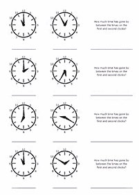 Dizendo as horas (relógio) - ficha de exercício 97