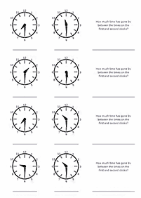 Dizendo as horas (relógio) - ficha de exercício 99