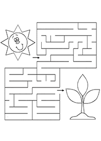 Labirintos simples para crianças - ficha de exercício 64