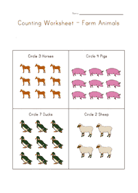 Tarefas de contar - ficha de exercício 198