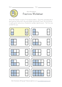 Tarefas de frações - ficha de exercício 26