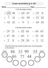 Maior que Menor que - ficha de exercícios 97