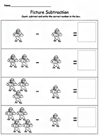 Subtração Simples - ficha de exercícios 42