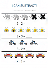 Subtração Simples - ficha de exercícios 63