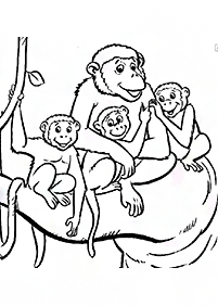Desenhos de macacos para colorir – Página de colorir 73