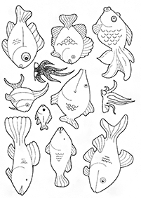 Desenhos de peixes para colorir – Página de colorir 104