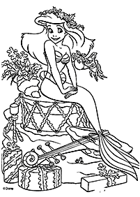 Ariel – desenhos para colorir da Pequena Sereia – Página de colorir 29