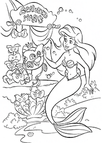 Ariel – desenhos para colorir da Pequena Sereia – Página de colorir 39