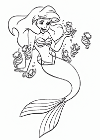 Ariel – desenhos para colorir da Pequena Sereia – Página de colorir 55