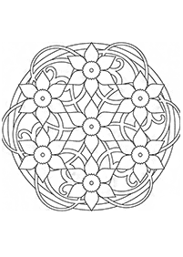 Mandalas de flores para colorir – Página 19