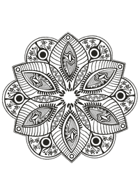 Mandalas de flores para colorir – Página 38