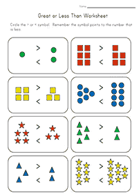 greater than less than - worksheet 2