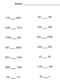 greater than less than - worksheet 35