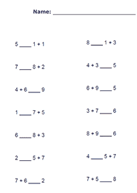 greater than less than - worksheet 39