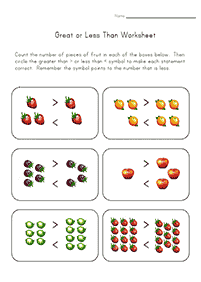 greater than less than - worksheet 4