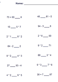 greater than less than - worksheet 75