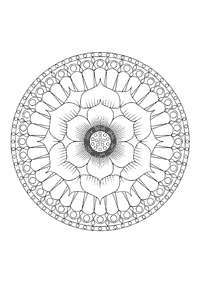 Раскраски с цветами в стиле мандал - страница 49