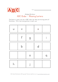 english alphabet - worksheet 52