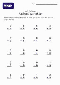 simple addition for kids - worksheet 44