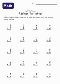 simple addition for kids - worksheet 56