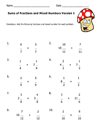 fractions worksheets - worksheet 123