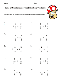 fractions worksheets - worksheet 127