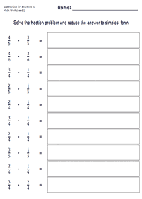 fractions worksheets - worksheet 129
