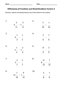 fractions worksheets - worksheet 143
