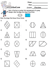 fractions worksheets - worksheet 58