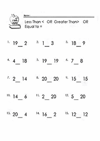 greater than less than - worksheet 37