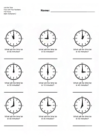 worksheet teaching time clock