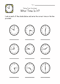 telling the time worksheets