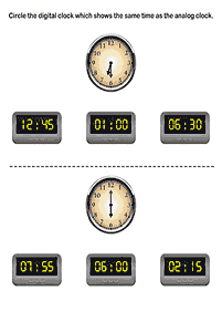 telling the time (clock) - worksheet 24
