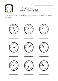 telling the time (clock) - worksheet 33